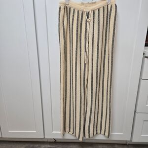 Cupshe Cream and Black Striped Wide Leg Pants